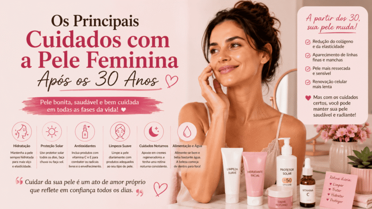 Os Principais Cuidados com a Pele Feminina Após os 30 Anos