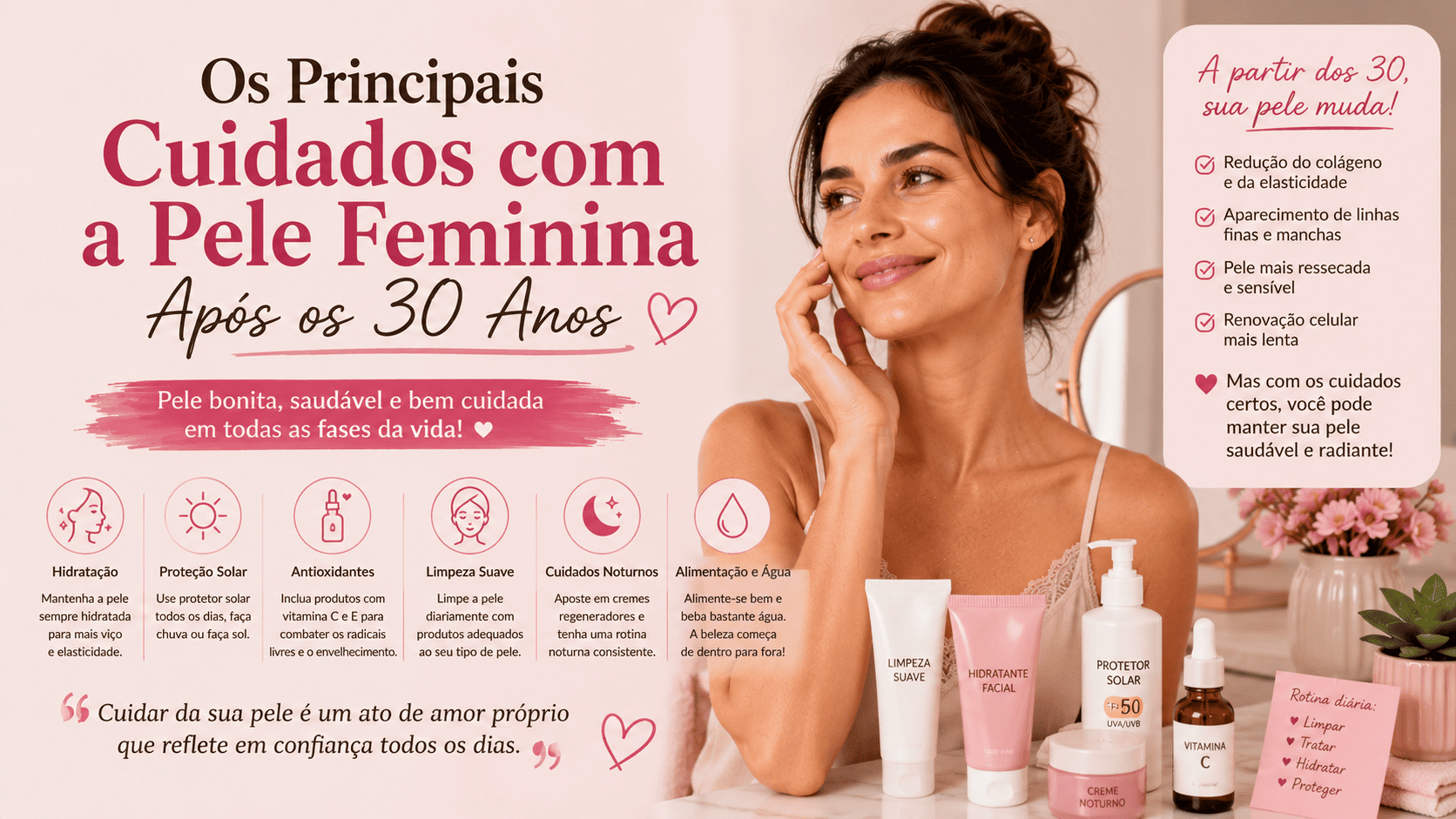 Os Principais Cuidados com a Pele Feminina Após os 30 Anos